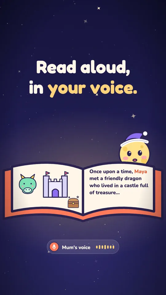 An open picture book reading: Once upon a time, Maya met a friendly dragon, read in Mum's voice